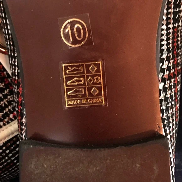 Men’s Houndstooth Classic Shoes,white trim With Gold Chain - Picture 6 of 6